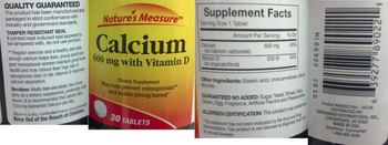 Nature's Measure Calcium 600 mg With Vitamin D - supplement