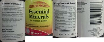 Nature's Measure Essential Minerals For Women & Men - supplement
