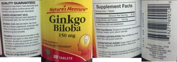 Nature's Measure Ginkgo Biloba 150 mg - supplement