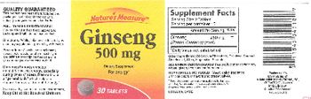 Nature's Measure Ginseng 500 mg - supplement