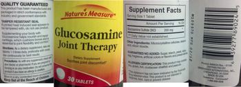 Nature's Measure Glucosamine Joint Therapy - supplement