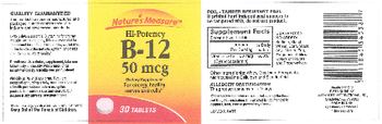 Nature's Measure Hi-Potency B-12 50 mcg - supplement
