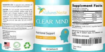 Natures Nectar Clear Mind - supplement