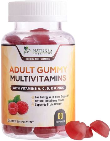 Nature’s Nutrition Adult Multivitamin Gummies with Vitamin C, D3 and Zinc for Immune Health Support - supplement