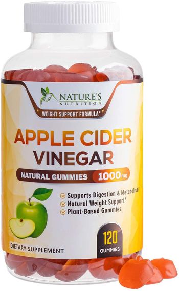 Nature’s Nutrition Apple Cider Vinegar Gummies for Natural Weight Support 1000mg - supplement