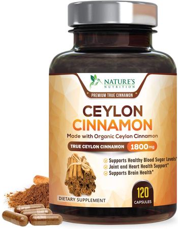 Nature’s Nutrition Certified Organic Ceylon Cinnamon (Made with Organic Ceylon Cinnamon) 1800mg - supplement
