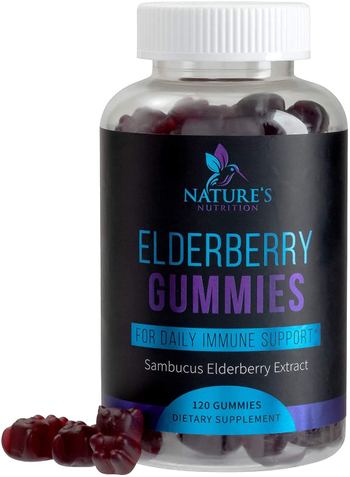 Nature’s Nutrition Elderberry Gummies for Natural Immune Support - supplement