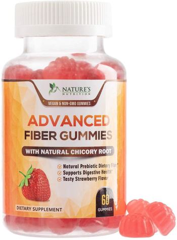 Nature’s Nutrition Fiber Gummies for Adults Extra Strength Inulin Gummy 3000mg - supplement