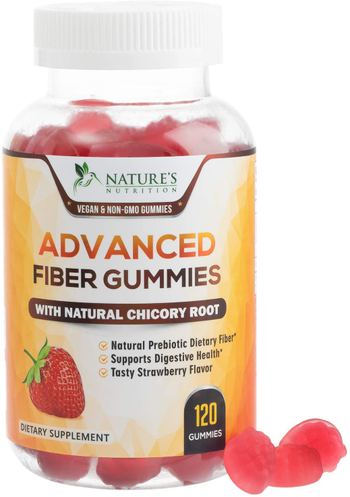 Nature’s Nutrition Fiber Gummies for Adults Extra Strength Inulin Gummy 300mg - supplement