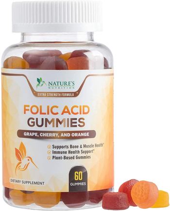 Nature’s Nutrition Folic Acid Gummies for Women 400mcg - supplement