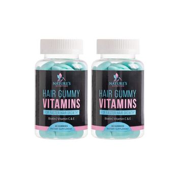 Nature’s Nutrition Hair Gummy Vitamins - 2 Bottles - supplement