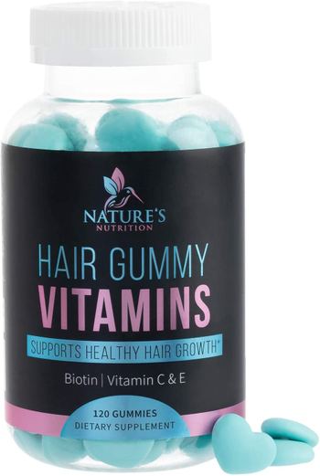 Nature’s Nutrition Hair Gummy Vitamins with Biotin 5000 mcg - supplement