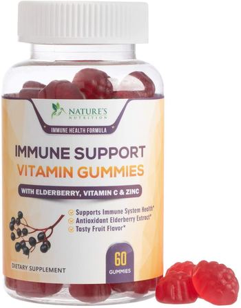 Nature’s Nutrition Immune Support Vitamin Gummies with Black Elderberry Extract - supplement