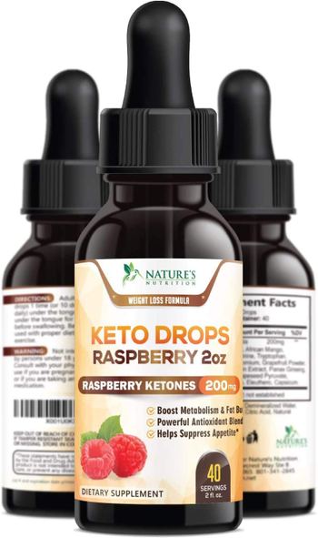 Nature’s Nutrition Keto Ketone Drops Extra Strength Raspberry Ketones - supplement