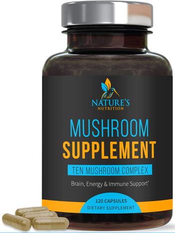 Nature’s Nutrition Mushroom Supplement with 10 Mushrooms - supplement