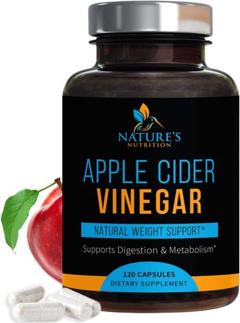 Nature’s Nutrition Natural Raw Apple Cider Vinegar Capsules from The Mother 1300mg - supplement