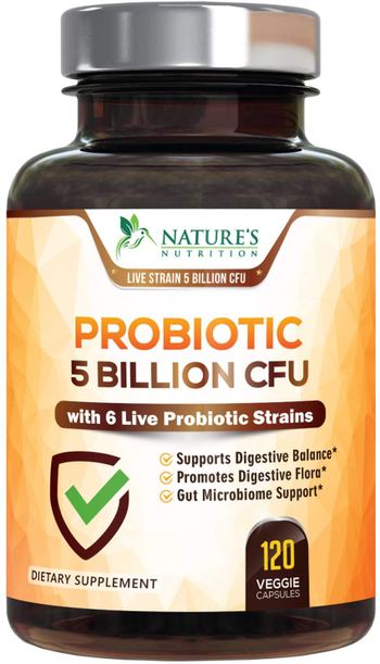 Nature’s Nutrition Probiotics 5 Billion Cfu Extra Strength Acidophilus Supplement for Women and Men - supplement