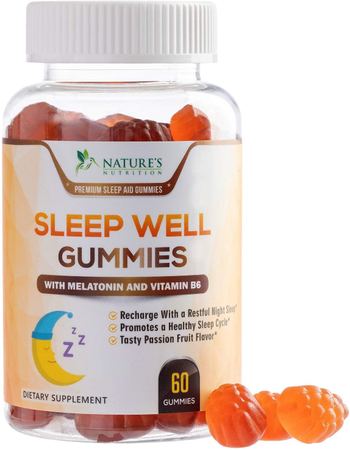 Nature’s Nutrition Sleep Support Melatonin Gummies Extra Strength Sleep Gummy with B6 and Passiflora - supplement