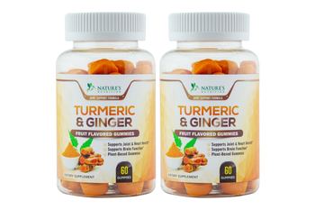 Nature’s Nutrition Turmeric Curcumin and Ginger Gummies - 2 Bottles - supplement
