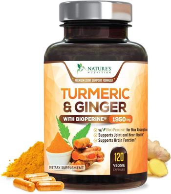 Nature’s Nutrition Turmeric Curcumin with Ginger and BioPerine - 1 Bottle - supplement