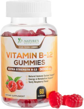 Nature’s Nutrition Vitamin B12 Energy Gummies 3000mcg, High Absorption Vitamin B - supplement