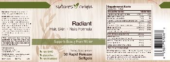 Nature's Origin Radiant - supplement