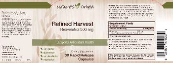Nature's Origin Refined Harvest Resveratrol 500 mg - supplement
