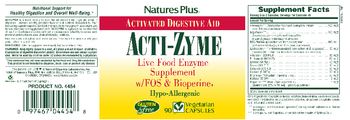 Nature's Plus Acti-Zyme - live food enzyme supplement wfos bioperine