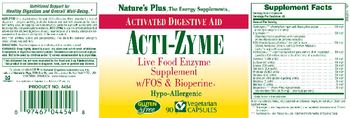 Nature's Plus Acti-Zyme - live food enzyme supplement wfos bioperiner
