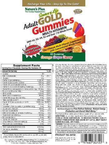 Nature's Plus Adult Gold Gummies Orange Grape Cherry - the ultimate multivitamin supplement with concentrated whole foods