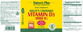 Nature's Plus Adult's Chewable Vitamin D3 1000 IU Maui Berry Burst Flavor - supplement