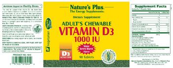 Nature's Plus Adult's Chewable Vitamin D3 1000 IU Maui Berry Burst Flavor - supplement