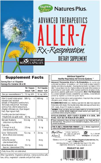 Nature's Plus Advanced Therapeutics Aller-7 Rx-Respiration - supplement