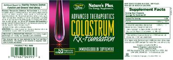Nature's Plus Advanced Therapeutics Colostrum Rx-Foundation - immunoglobulin supplement