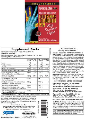 Nature's Plus Advanced Therapeutics Glucosamine Chondroitin MSM Ultra Rx-Joint Liquid Delicious Mixed Berry Flavor - supplement