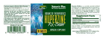 Nature's Plus Advanced Therapeutics Huperzine Rx-Brain - huperzinesupplement