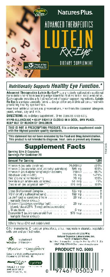Nature's Plus Advanced Therapeutics Lutein Rx-Eye - supplement