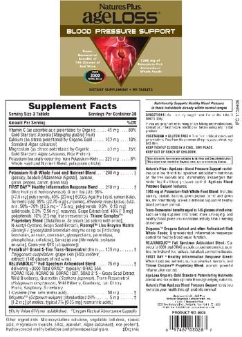 Nature's Plus AgeLoss Blood Pressure Support - supplement