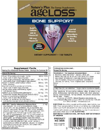 Nature's Plus AgeLoss Bone Support - supplement