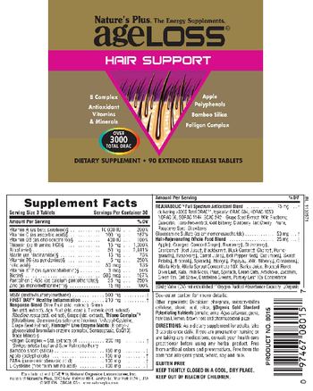 Nature's Plus AgeLoss Hair Support - supplement