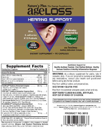 Nature's Plus AgeLoss Hearing Support - supplement