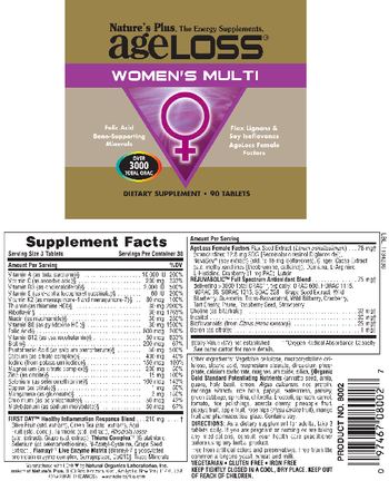 Nature's Plus AgeLoss Women's Multi - supplement