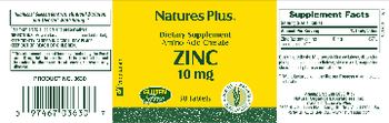 Nature's Plus Amino Acid Chelate Zinc 10 mg - supplement