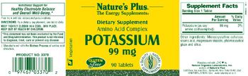 Nature's Plus Amino Acid Complex Potassium 99 mg - supplement