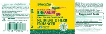 Nature's Plus Herbal Actives Double Strength Bioperine 10 - nutrient herb enhancer