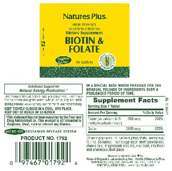 Nature's Plus Biotin & Folate - supplement