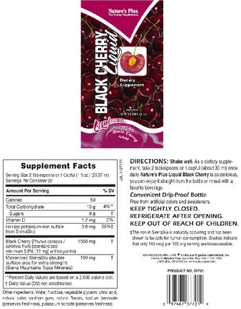 Nature's Plus Black Cherry Liquid Natural Black Cherry Flavor - supplement