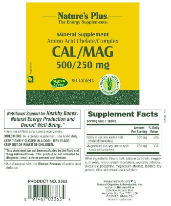 Nature's Plus Cal/Mag 500/250 mg - mineral supplement