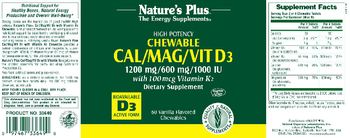 Nature's Plus Cal/Mag/Vit D3 with Vitamin K2 Vanilla Flavored - supplement