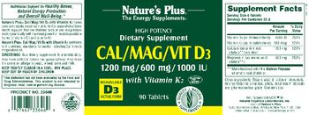 Nature's Plus Cal/Mag/Vit D3 with Vitamin K2 - supplement